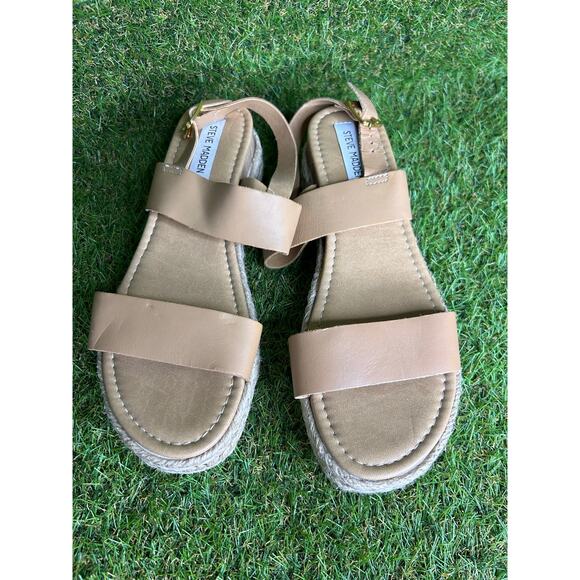 Steve‎ Madden Catia Natural Ankle Strap Open Toe Wedge Espadrille Sandals 11 - Picture 11 of 11